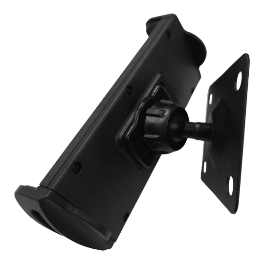 Die Abbildung zeigt die McDart TABSteady Tablet Wandhalterung. Sie besteht aus robustem Material und ermöglicht die sichere Befestigung eines Tablets an der Wand.