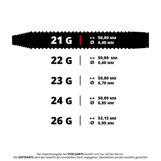 Fléchettes en acier tungstène GOAT Sprocket