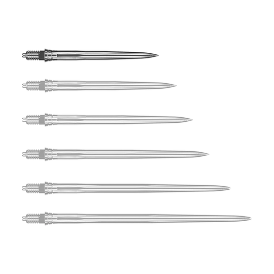 Pointes de fléchettes Caliburn EZ-EVO - Lisses - Argent Abgebildet wird eine weitere glatte silberne Dartspitze, vermutlich in einer anderen Perspektive. Die Spitze scheint aus Metall zu bestehen.