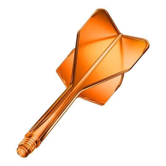 Système d'arbre de vol GOAT A1R n° 6 - Orange fluo Dieses Bild zeigt das GOAT A1R No6 Flight-Shaft-System in Neon Orange. Es handelt sich um einen Dart-Schaft mit Flug, präsentiert einzeln.