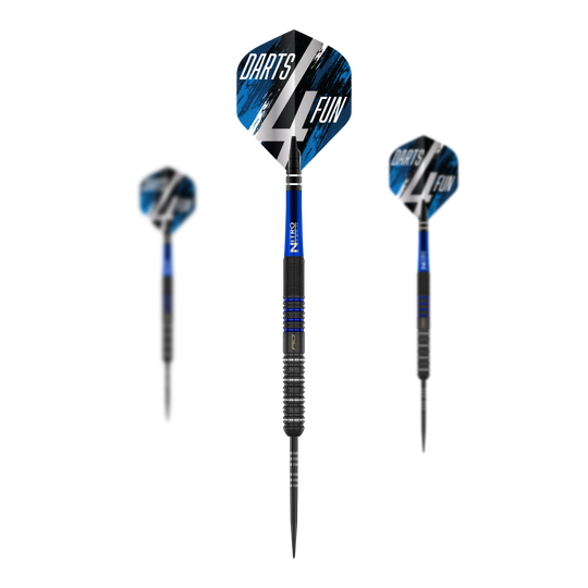 Das Bild zeigt das Set Red Dragon David Williams V1 Steeldarts - 23g. Es sind mehrere Steeldarts im Set abgebildet.