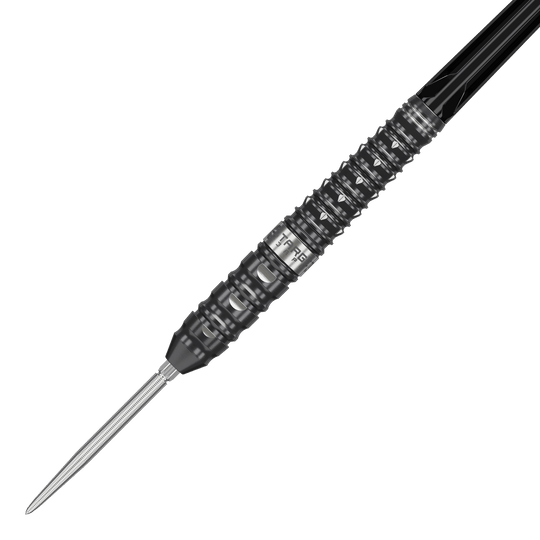 Fléchettes en acier Target Japan Black Marque Eclipse Swiss Point - 23 g Das Bild zeigt die Target Japan Black Marque Eclipse Swiss Point Steeldarts mit einem Gewicht von 23g. Diese hochwertigen Darts sind für Präzisionswürfe im Dartspiel entwickelt.