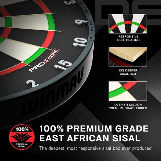 Cible de fléchettes en acier Winmau Blade X ProCore Hier ist ein Winmau Blade X ProCore Steeldartboard abgebildet. Das Produkt eignet sich für Dartspieler und Turniere.