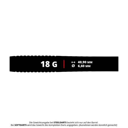 Fléchettes souples Target Stephen Bunting GEN5 Void - 18 g Das Bild zeigt die Target Stephen Bunting GEN5 Void Softdarts mit 18 Gramm Gewicht. Die Darts sind für Softdartspiele konzipiert.