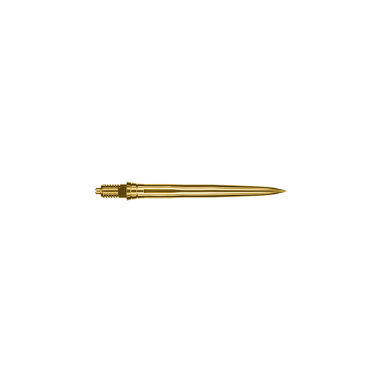 Pointes de fléchettes Caliburn EZ-EVO - Lisses - Or Abgebildet sind goldene Dartspitzen mit einer Länge von 28mm. Sie gehören wahrscheinlich zur Serie Caliburn EZ-EVO Smooth.