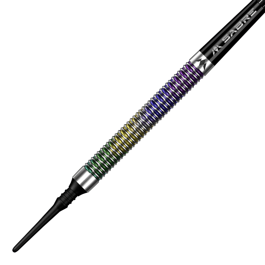Fléchettes souples Mission Kaleidos - 19 g Auf dem Bild sieht man Mission Kaleidos Softdarts - 19g. Diese Softdarts sind für Präzision und gutes Handling bekannt.