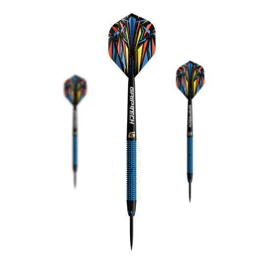 Fléchettes GOAT Athlete en acier tungstène bleu Das Bild zeigt die GOAT Athlete Black Tungsten Steeldarts. Die Darts sind für professionelle Spieler geeignet.
