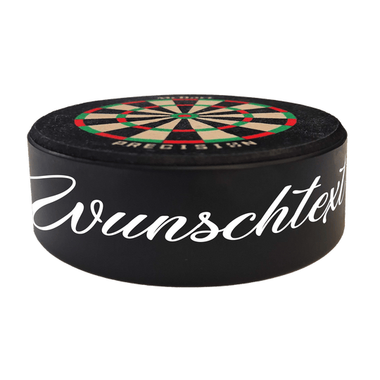Cible de fléchettes miniature McDart Precision avec texte personnalisé Abgebildet ist ein Produkt mit dem Dateinamen 765_McDart_Mini_Precision_Dartboard_Darthalter_2_WeatherSunday. Es handelt sich wahrscheinlich um ein Dartboard oder Zubehör.