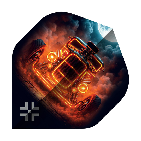 Dies ist ein Bild des Produkts Bullet Hotrod No2 Standard Flights. Es zeigt die Standard-Flights für Darts in der Ausführung Hotrod No2.