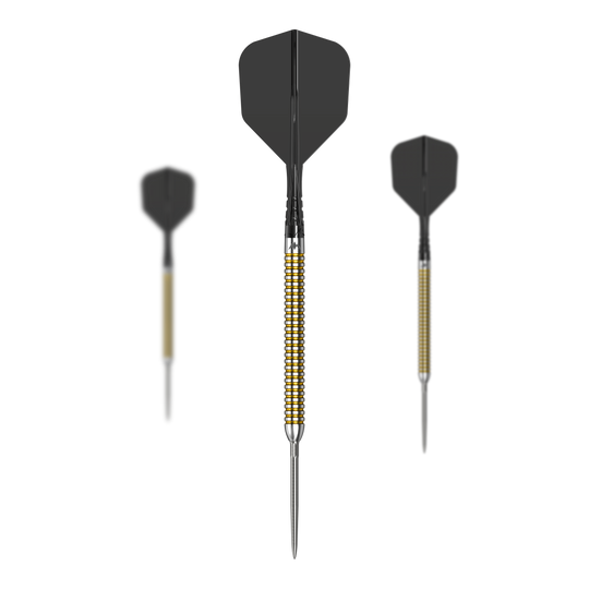 Fléchettes en acier Mission Mike De Decker V2 R2.5 Dies ist ein Produktfoto von Mission Mike De Decker V2 R2.5 Steeldarts. Die Darts werden im Set dargestellt.