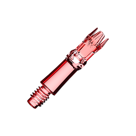 Tiges de rechange pour système L-L-Style - Rouge transparent Abgebildet sind rote transparente Ersatzshafts. Sie sind nebeneinander angeordnet.