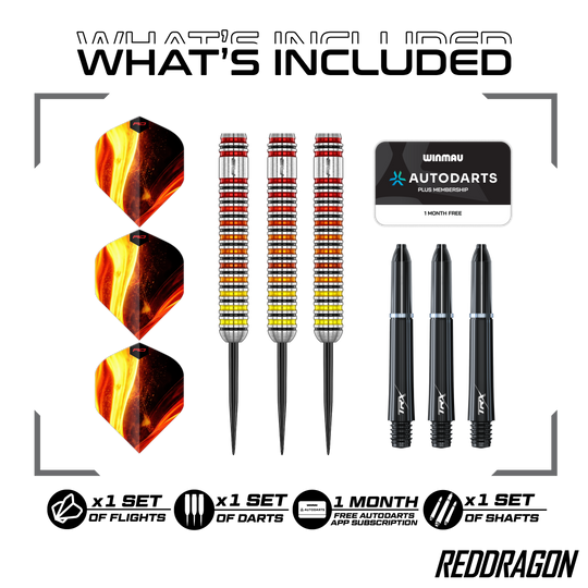 Fléchettes en acier Red Dragon Furnace Dies ist ein Red Dragon Furnace Steeldart. Der Dartpfeil wird für Präzision und Stabilität beim Spielen verwendet.