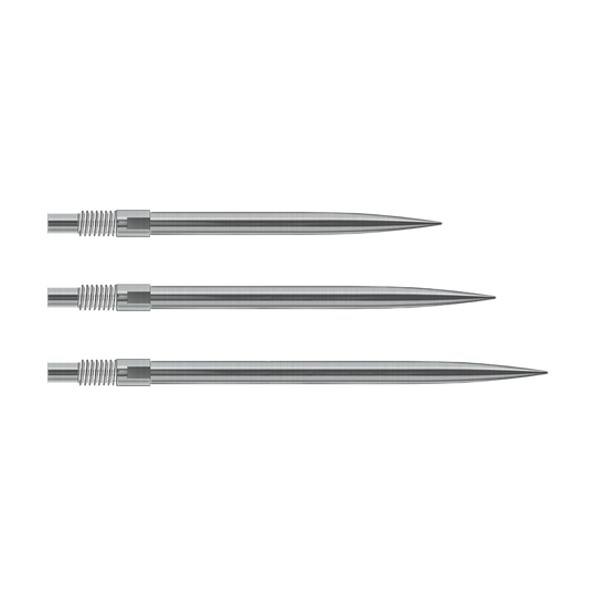 Embouts de fléchettes Harrows Quick Point - Argent Das Bild zeigt silberne Harrows Quick Point Dartspitzen. Sie sind für Dartspieler zum einfachen Wechsel der Spitzen gedacht.