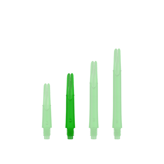 Arbres en L verrouillés droits - Verts L-Style L-Shafts Locked Straight mit farbigem Schaft in mittlerer Länge. Ein einzelner Schaft ist abgebildet.