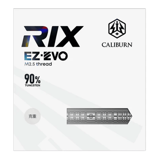 Fléchettes en acier Caliburn Rix EZ-EVO R1 Zu sehen sind die Caliburn Rix EZ-EVO R1 Steeldarts. Diese Darts zeichnen sich durch ihr modernes Design und ihre hohe Qualität aus.