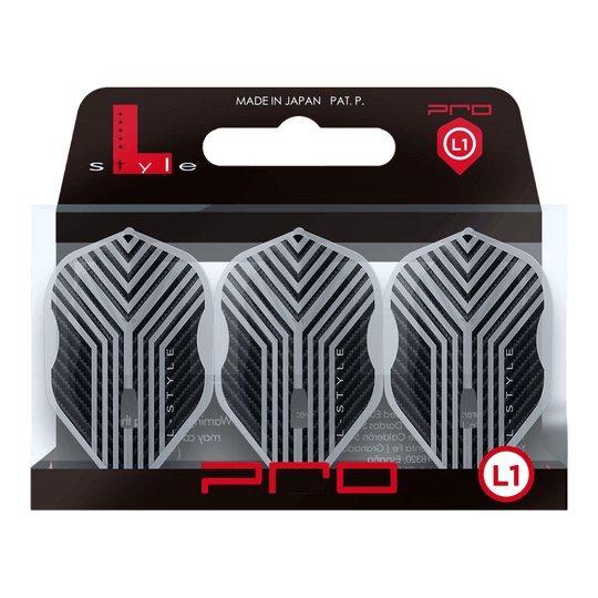 Vols L-Style Arno Merk V1 Blanc Transparent L1PRO Mehrere L-Style Arno Merk V1 Clear White L1PRO Flights liegen nebeneinander. Die Formen und Kanten zeichnen sich ab.