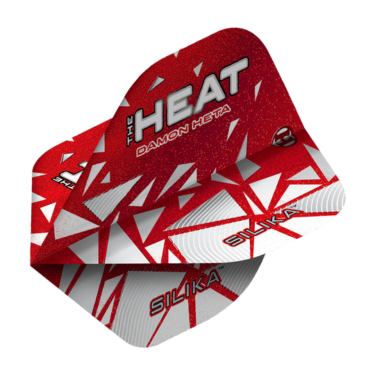 Das Bild zeigt Harrows Silika Damon Heta Series 4 No2 Standard Flights. Es handelt sich um ein Zubehörteil für Dartspieler.