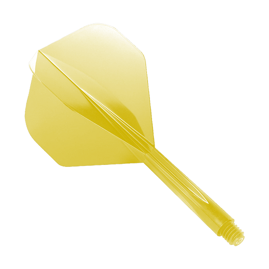 Norme du système de vol jaune Condor Axe Das Bild zeigt das Produkt "Condor Axe Yellow Flight-System Standard". Es handelt sich um ein einteiliges gelbes Dartflight- und Shafts-System.