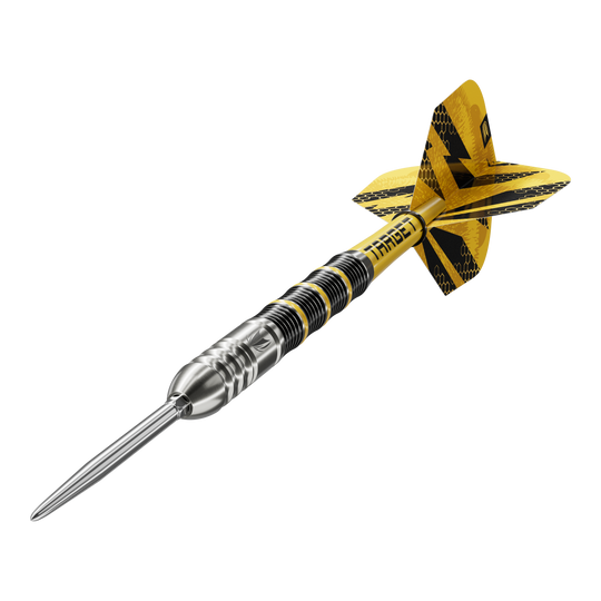 Fléchettes en acier Target Buzz 02 Swiss Points Das Bild zeigt die Target Buzz 02 Swiss Points Steeldarts. Die Steeldarts sind aus nächster Nähe aufgenommen.
