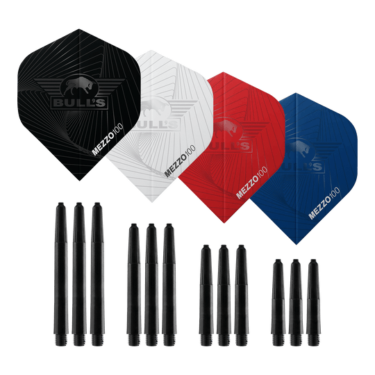 Bulls NL Lot de 4 fléchettes en acier laiton Hier sind die Bulls NL Bundle Of Steel - 4 Sets Brass Steeldarts zu sehen. Das Produkt besteht aus vier Sets Steeldarts aus Messing.