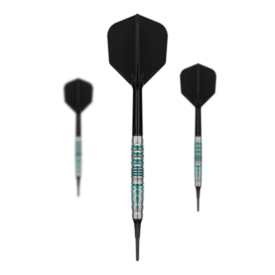 Fléchettes souples Target Black Marque Pierce - 18,5 g Hier wird das Set der Target Black Marque Pierce Softdarts - 18,5g abgebildet. Das Set eignet sich perfekt für ambitionierte Dartspieler.