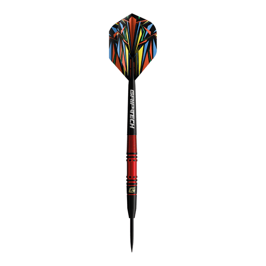 Abgebildet ist das Produkt GOAT Athlete Red Tungsten Steeldarts. Die Darts haben ein auffälliges rotes Design.