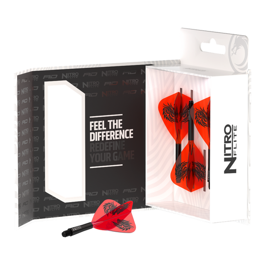 Abgebildet sind Red Dragon Nitro Flite - Jonny Clayton Kite Flights. Diese Dart-Flights sind für Fans und Spieler im Jonny Clayton Stil gestaltet.
