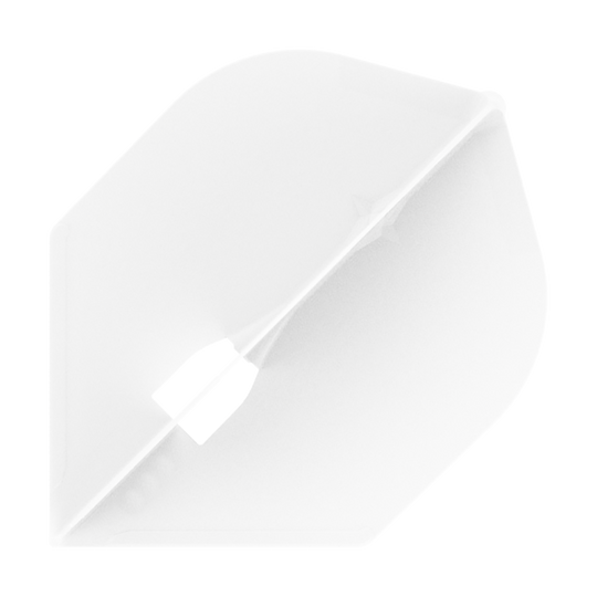 LSF625_L-Style_L5PRO_Rocket_Flights_Weiss_1 Das Bild zeigt einen weißen L-Style L5PRO Rocket Flight für Dartpfeile. Die Flight hat eine leicht gebogene und aerodynamische Form.