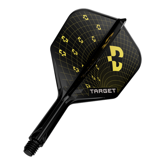 Volets Target K-Flex Bolide n°6 Ein Dartflight aus der K-Flex Bolide No6 Reihe in 19 mm ist abgebildet. Der Flight hat ein modernes Design.