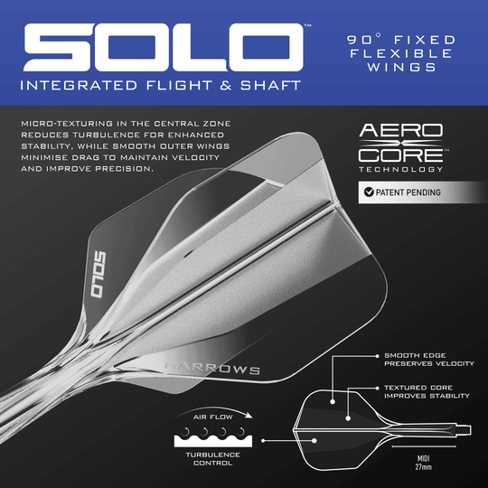 Fléchettes souples parallèles Harrows GEO Das Bild stellt die Harrows GEO Parallel Softdarts dar. Die Darts sind klar zu erkennen und detailliert abgebildet.