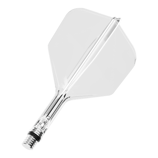 Volets Target K-Shift No6 - Transparent Ein Target KShift No6 Dart-Flight in klarer Ausführung, 19 mm lang. Das Produkt ist transparent und einzeln abgebildet.