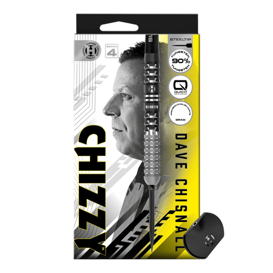 Fléchettes en acier Harrows Dave Chisnall Chizzy Série 4 Quick Point Das Bild stellt die Harrows Dave Chisnall Chizzy Series 4 Quick Point Steeldarts dar. Diese Steeldarts sind auf maximale Leistung und Genauigkeit ausgelegt.