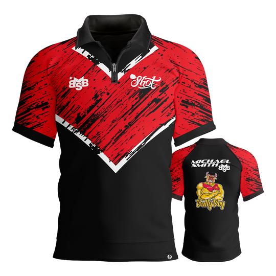 Polo à rayures rouges Shot Michael Smith Dart Shirt