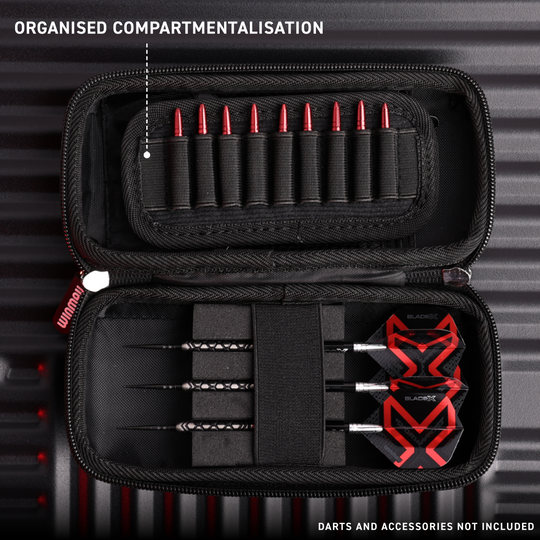 Portefeuille à fléchettes Winmau Blade X Armor G1 Auf diesem Bild ist der Artikel 8534_Winmau_Blade_X_Armor_G1_Dartwallet_W2 zu sehen. Es gehört wahrscheinlich zu Dart-Equipment.