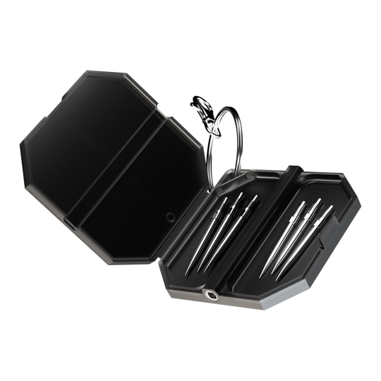 Coffret à outils Quick Point Premium de Harrow Abgebildet ist das Harrows Premium Quick Point Tool Case. Es bietet praktischen Stauraum für Dartzubehör.