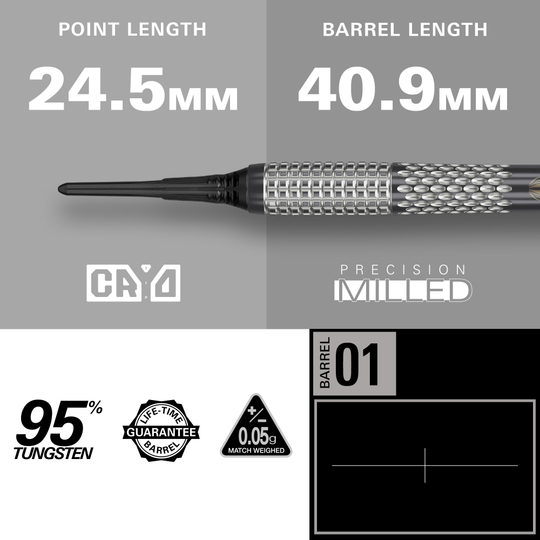Fléchettes souples Target Stephen Bunting GEN5 Void - 18 g Abgebildet sind die Target Stephen Bunting GEN5 Void Softdarts - 18g. Diese Softdarts wurden für Präzision und Leistung entworfen.