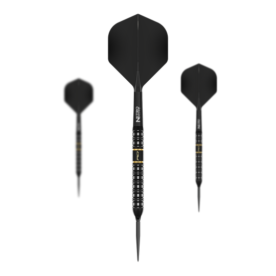 Fléchettes en acier Red Dragon Ascend Parallel Switch Point Hier sind die Red Dragon Ascend Parallel Switch Point Steeldarts als Set zu sehen. Mehrere Darts liegen nebeneinander und heben das Gesamtangebot hervor.