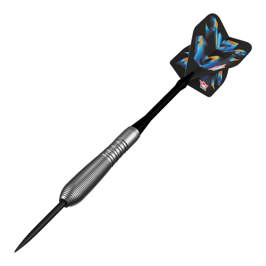 Abgebildet sind die Bulls NL Chaos Blue Steeldarts mit einem Gewicht von 23 Gramm. Die blauen Steeldarts sind speziell für Präzision und Kontrolle entworfen.