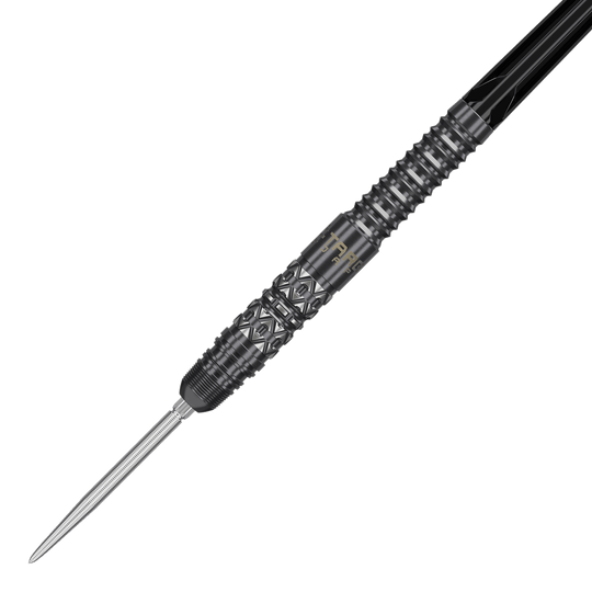 Fléchettes en acier Target Japan Black Marque Creed Swiss Point - 23 g Target Japan Black Marque Creed Swiss Point Steeldarts - 23g sind dargestellt. Sie zeichnen sich durch ihre schwarze Optik und das praktische Wechselspitzen-System aus.