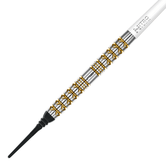 Fléchettes souples Red Dragon Paradym Gold Parallel - 20 g Zu sehen sind die Red Dragon Paradym Gold Parallel Softdarts mit 20g Gewicht. Die Darts haben eine goldene Optik und ein stilvolles Aussehen.
