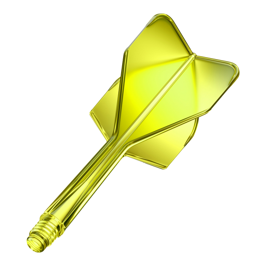 Système d'arbre de vol GOAT A1R n° 6 - Jaune fluo Das Bild zeigt das Produkt GOAT A1R No6 Flight-Shaft-System in Neon Gelb. Es handelt sich um ein Dart-Zubehör in leuchtender gelber Farbe.