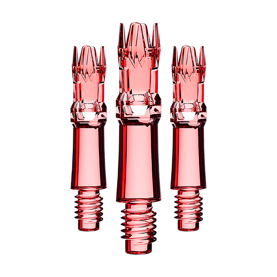 Tiges de rechange pour système L-L-Style - Rouge transparent Das Bild zeigt ein Set roter transparenter Ersatzshafts. Mehrere Shafts sind zu sehen.