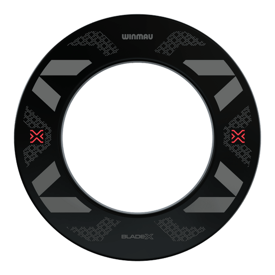 Cadre de cible Winmau Blade X Hier ist das Produkt Winmau Blade X Dartboard Surround abgebildet. Die Umrandung schützt den Bereich um das Dartboard vor Abprallern.