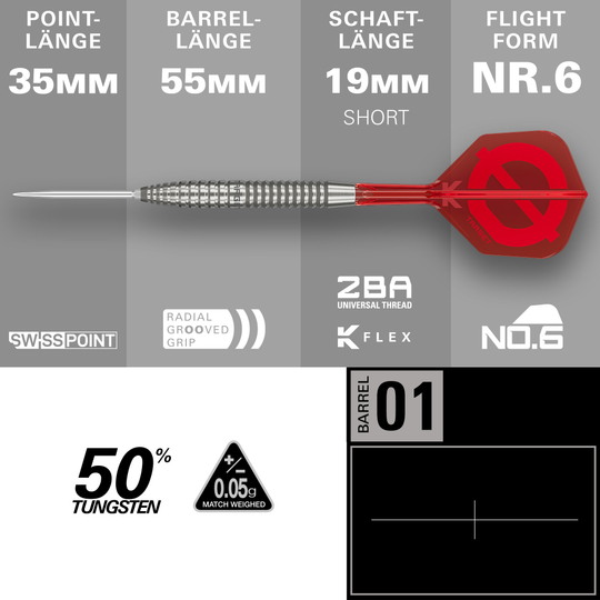 Groupe cible O 02 Fléchettes en acier Swiss Points