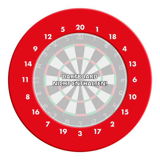 Cadre de cible de fléchettes avec chiffres HD - Couleurs personnalisées Hier ist ein Dartboard Surround in roter Farbe und ohne Logo abgebildet. Die Zahlen sind im HD-Design angebracht.