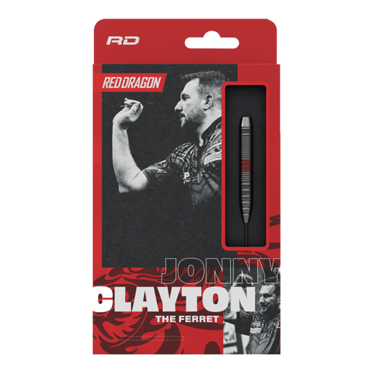 Fléchettes en acier Red Dragon Jonny Clayton Core Brass - 21 g Zu sehen sind die Red Dragon Jonny Clayton Core Brass Steeldarts mit einem Gewicht von 21g. Die Darts haben einen silbernen und goldenen Schaft mit roten und schwarzen Flights.