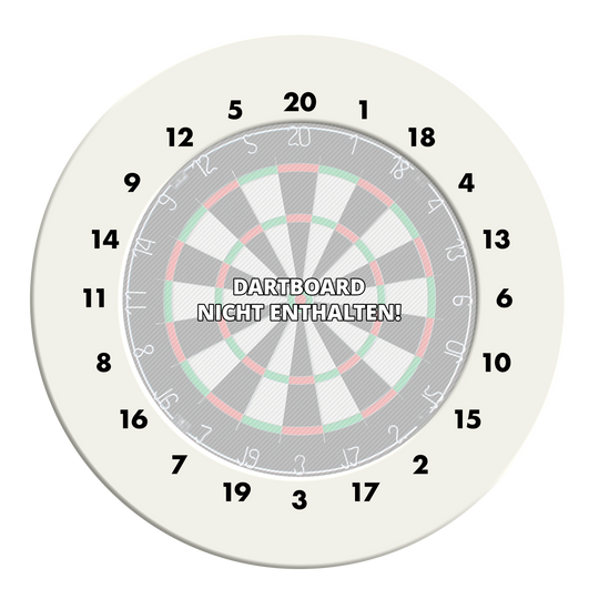 Cadre de cible de fléchettes avec chiffres HD - Couleurs personnalisées Das Foto zeigt einen weißen Dartboard-Surround ohne Logo. Der Dateiname lautet 'DBS-HDOL-weiss_HD_Zahlen_Dartboard_Surround_Ohne_Logo_Wei_1'.