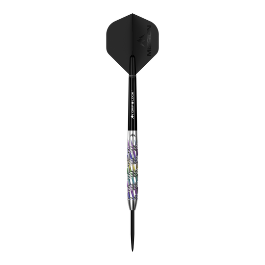 Fléchettes en acier Mission Shuriken Mission Shuriken Steeldarts sind hochwertige Pfeile für das Dartspiel. Auf dem Bild sieht man einen einzelnen Mission Shuriken Steeldart.