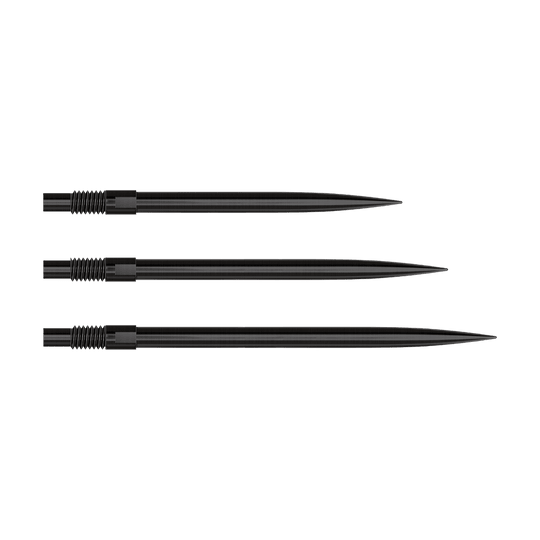 Embouts de fléchettes Harrows Quick Point - Noirs Auf dem Bild sind die Harrows Quick Point Dartspitzen in Schwarz zu sehen. Diese Dartspitzen ermöglichen einen schnellen Austausch.