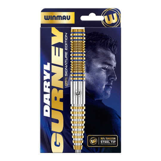 Fléchettes en acier Winmau Daryl Gurney Signature Edition - 23 g Dieses Bild zeigt die Winmau Daryl Gurney Signature Edition Steeldarts - 23g in einer anderen Ansicht. Die Darts bieten Präzision und Haltbarkeit.